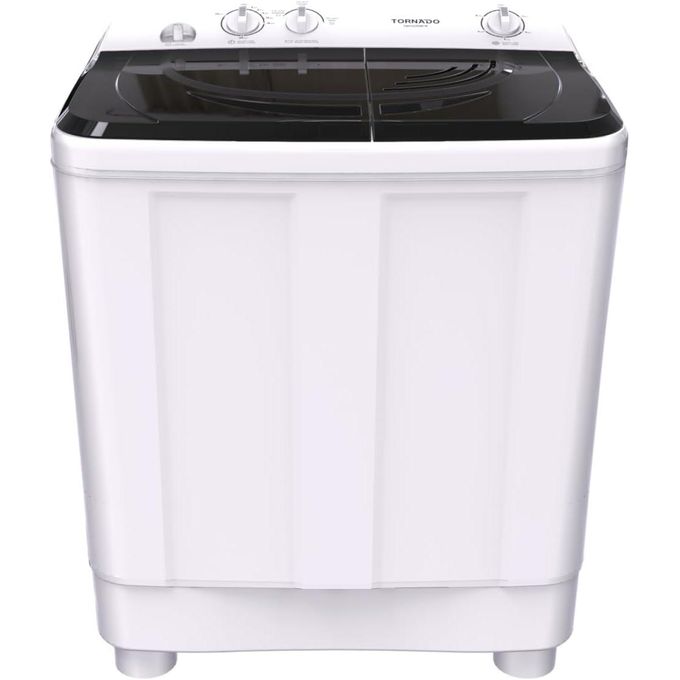 TORNADO Washing Machine Half Automatic 7 Kg, 2 Motors, Black TWH-Z07DNE-W(BK)
