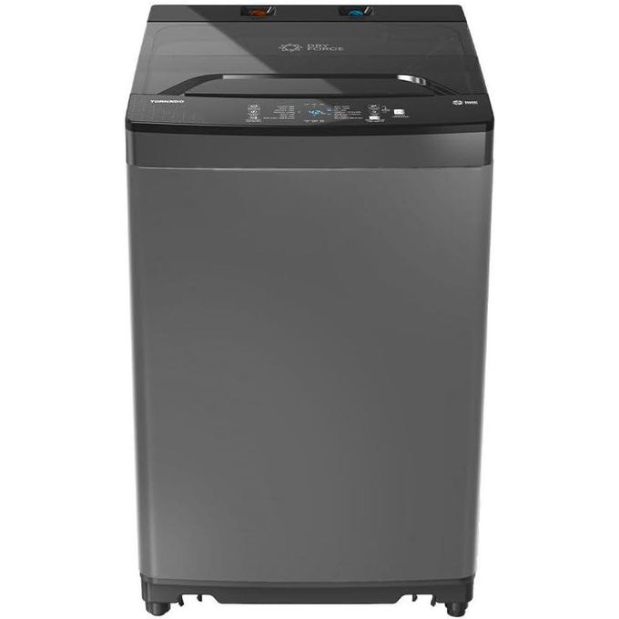 TORNADO Washing Machine 8 Kg- Pump-Anti Tangle Pulsator-Rapid wash -Anti-bacterial Fan- Silver TWT-TLN08LSL
