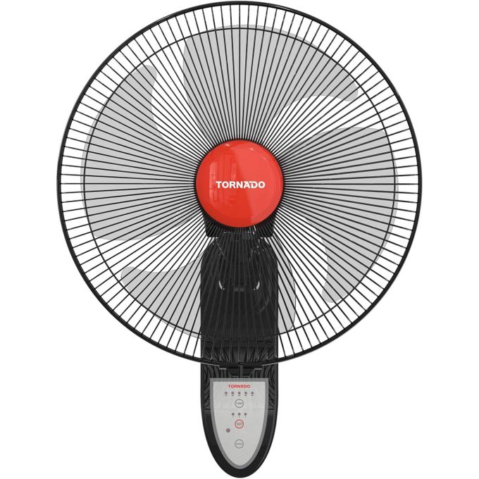 TORNADO Wall Fan 16 Inch 4 Blades Remote Black EPS-16R