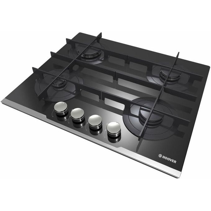 Hoover موقد غاز مدمج 4 شعلات HGV64STCVB، 60x60 سم - أسود