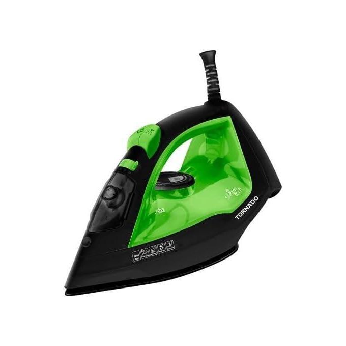 TORNADO  Steam Iron 2200 Watt Ceramic Soleplate, Tank Capacity 300 Ml, Anti-Drip, Adjustable Steam - Green TST-2200NC (Multi Color)