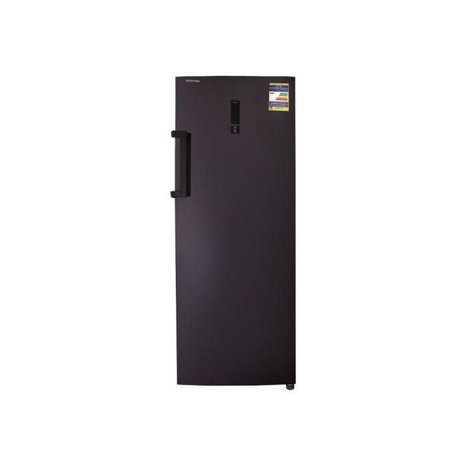 Toshiba ديب فريزر رأسي نوفروست توشيبا GR-RU312WE-DMN(37) بسعة 238 لتر، رمادي داكن - 7 درج