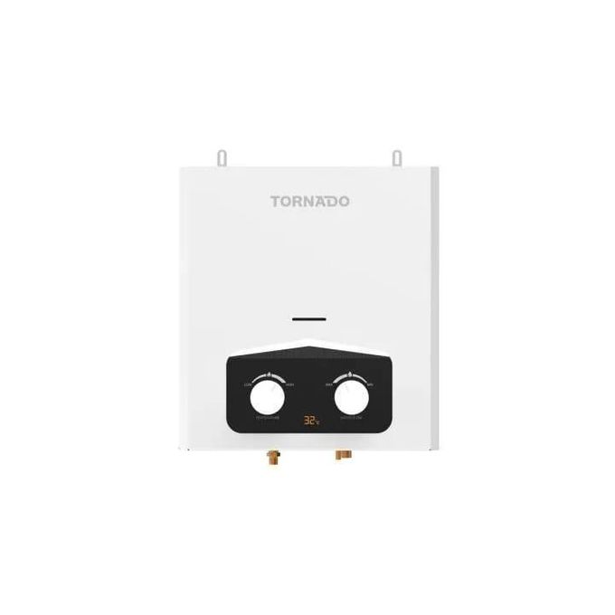 TORNADO سخان مياه غاز، 6 لترات، أبيض - GH-6SN-W