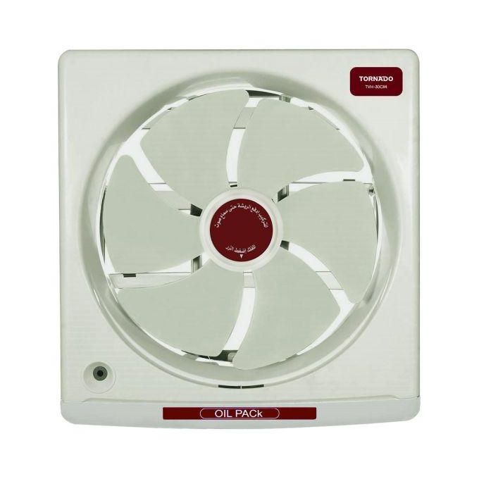 TORNADO Kitchen Ventilating Fan Diameter 30 cm, Oil Drawer, Installing Frame Dimensions 35 x 35 cm, 2 Directions, Silent Action, Body Metal (5 Years Full Free Warranty) Creamy TVH-30CM
