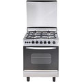 Universal فرن غاز من يونيفرسال جراند روزا Fz-6060-40St-F بغطاء زجاج كريستال، 4 شعلة