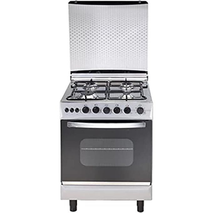 Universal فرن غاز من يونيفرسال جراند روزا Fz-6060-40St-F بغطاء زجاج كريستال، 4 شعلة