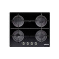 Hoover Built-in Gas Cooker 60 x 60 - 4 Burners, Black Glass HGV64STCGB