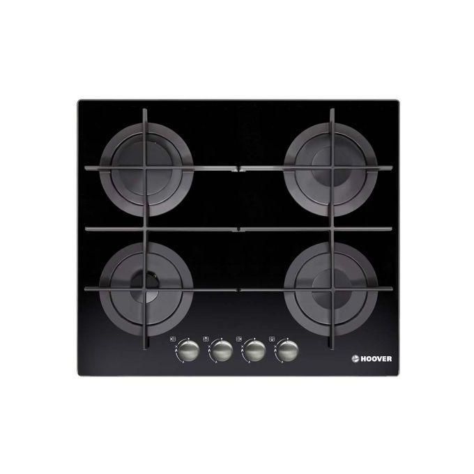 Hoover Built-in Gas Cooker 60 x 60 - 4 Burners, Black Glass HGV64STCGB