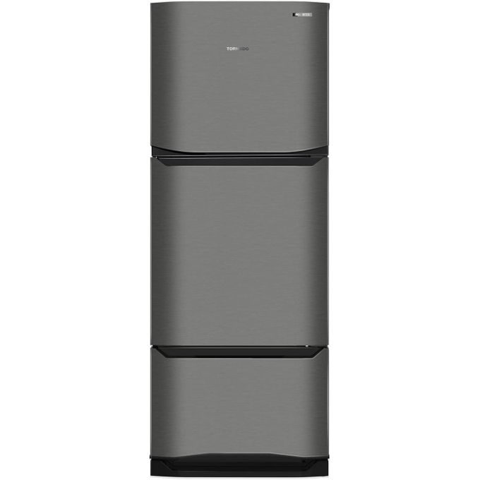 TORNADO  Refrigerator 351 L Inverter, No Frost, Plasma Deodorizer, ABS Material, Stainless, 3 Doors (10 Years Full Free Warranty) RF-45FTV-DST