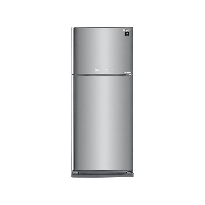 Sharp  Refrigerator Capacity 396 Liter NoFrost, Inverter, Digital, Plasmacluster, Ag+NanoDeodorizer, Hybrid Cooling System, Tropical, ABS Material, Silver Glass (10Years Full Free Warrany) SJ-GV48G-SL