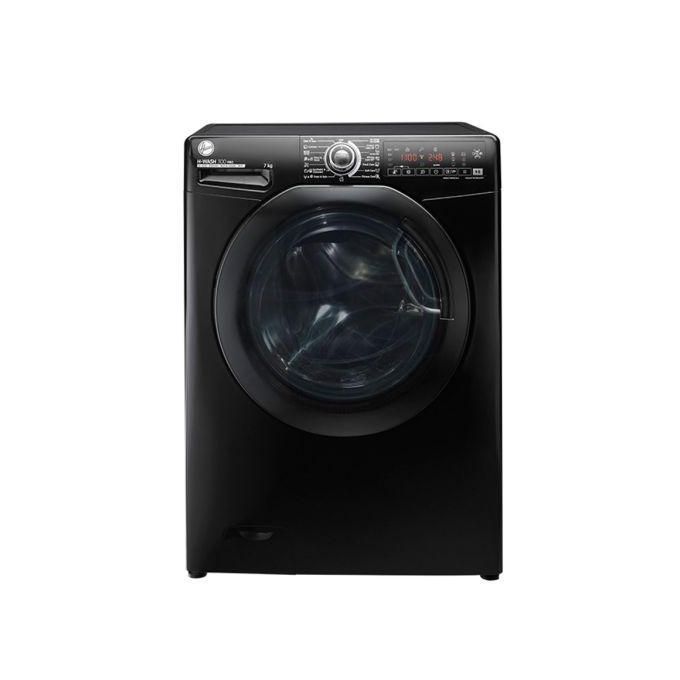 Hoover Washing Machine Front Loading Fully Automatic Capcity 7 Kg -Inverter Motor-1100 RPM -Steam Function -WIFI -KG Mode-3D Wash Cycle- Easy Iron-Rapid Wash-Italian Technology-Black H3WS17TMF3B-ELA