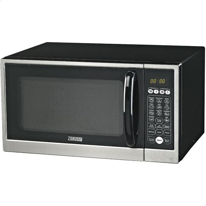 Zanussi Microwave with Grill, Digital, Countertop, 34 Liters, Black Silver - ZMW34FMGXA
