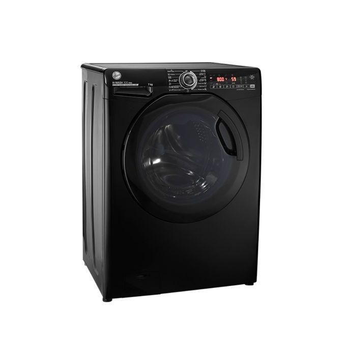 Hoover Washing Machine Front Loading Fully Automatic Capcity 7 Kg -Inverter Motor-1100 RPM -Steam Function -WIFI -KG Mode-3D Wash Cycle- Easy Iron-Rapid Wash-Italian Technology-Black H3WS17TMF3B-ELA