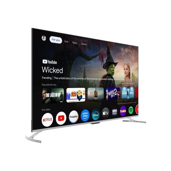 TORNADO TV 55 Inch 4K Smart Frameless QLED Built-In Receiver, Dolby Vision, HLG, Dolby Atmos, Surround Sound, Google TV, Voice Search, Game Mode 55QA3400E