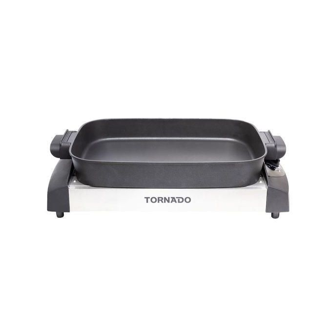 TORNADO  Electric Grill 1500 Watt, Adjustable Temperature, Easy To Clean, Black x Stainless TCS-1500