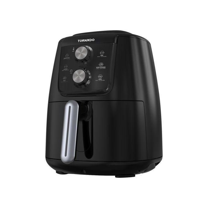 TORNADO  Air Fryer 1550 Watt 4 Liter Manual Control Black x Silver THF-1554M-XL-BS
