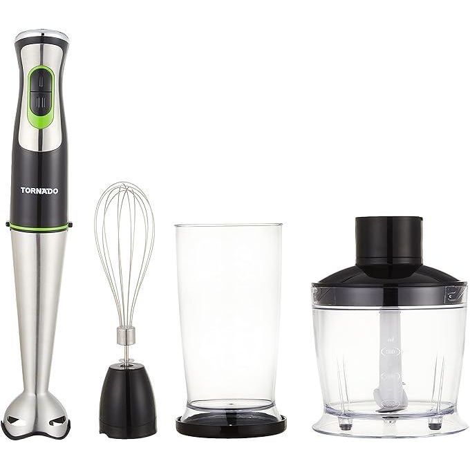 TORNADO Hand Blender 400 Watt, Chopper, Whisk, Black THB-400CH