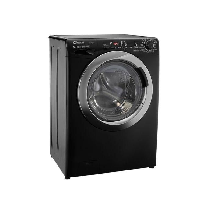 Candy  Washing Machine Fully Automatic Capacity 7 Kg, Drain Pump, Steam Function, Easy Iron, Rapid Wash, 3D Wash, KG Detector, Smart, Italian Technology (El Araby Warranty) Black CSS1072DC3B-ELA