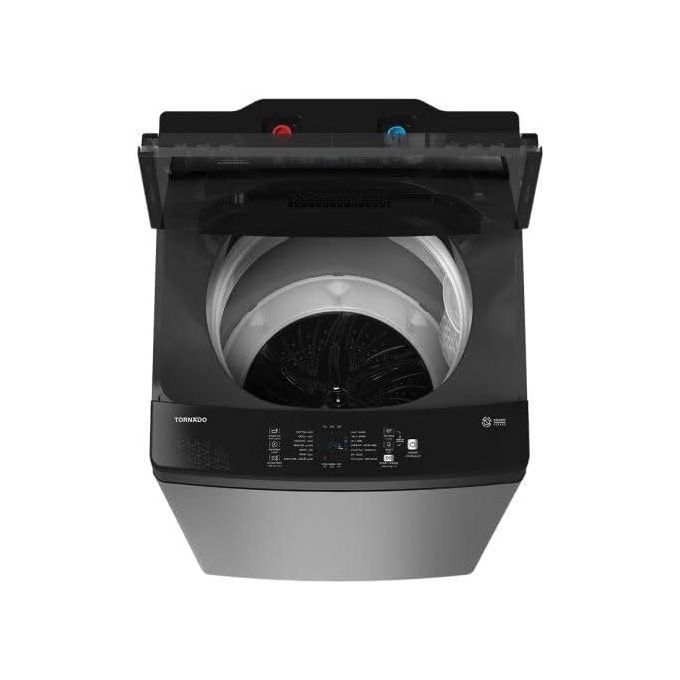 TORNADO Washing Machine 8 Kg- Pump-Anti Tangle Pulsator-Rapid wash -Anti-bacterial Fan- Silver TWT-TLN08LSL