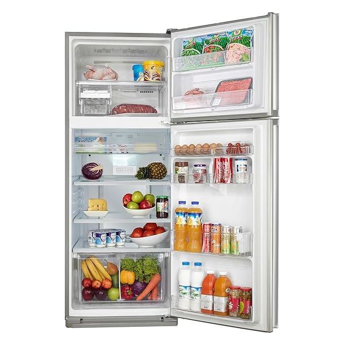 Sharp  Refrigerator Capacity 396 Liter NoFrost, Inverter, Digital, Plasmacluster, Ag+NanoDeodorizer, Hybrid Cooling System, Tropical, ABS Material, Silver Glass (10Years Full Free Warrany) SJ-GV48G-SL