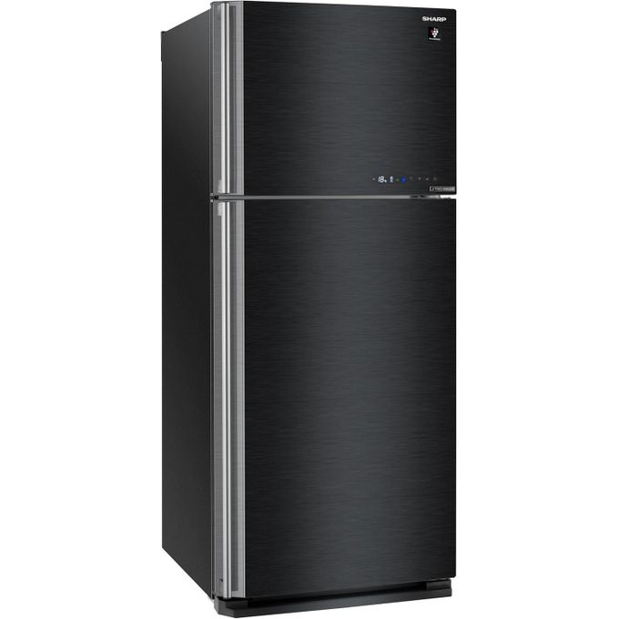 Sharp SJ-GV58A(BK) Refrigerator Inverter with 2 Glass Black Door and Plasma Cluster - 450 Liters