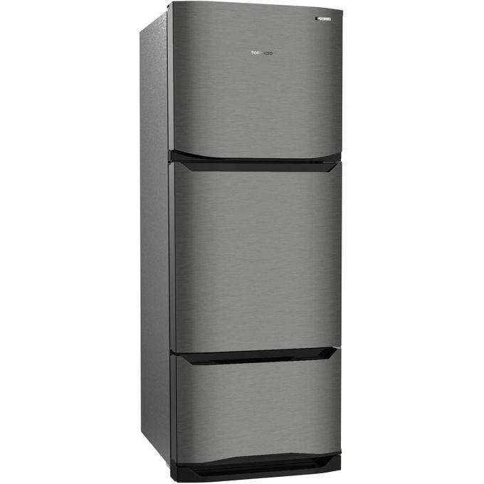 TORNADO  Refrigerator 351 L Inverter, No Frost, Plasma Deodorizer, ABS Material, Stainless, 3 Doors (10 Years Full Free Warranty) RF-45FTV-DST