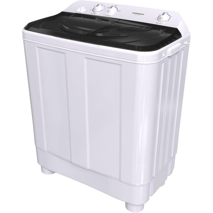 TORNADO Washing Machine Half Automatic 7 Kg, 2 Motors, Black TWH-Z07DNE-W(BK)