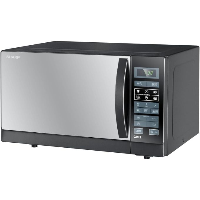 Sharp ميكروويف شواية سعة 25 لترًا - 900 واط - 6 قوائم - أسود R-750MR(K)