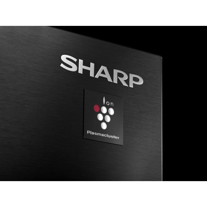 Sharp SJ-GV58A(BK) Refrigerator Inverter with 2 Glass Black Door and Plasma Cluster - 450 Liters