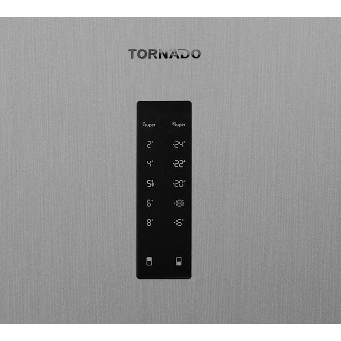 TORNADO Refrigerator Digital, Bottom Freezer, Advanced No Frost 430 Liter, Shiny Silver RF-452BVT-SLS