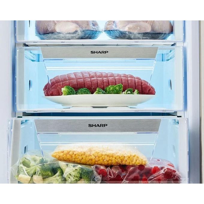Sharp Deep Freezer Inverter Digital No Frost 6 Drawers 250 Liter, Stainless FJ-EC23(ST)