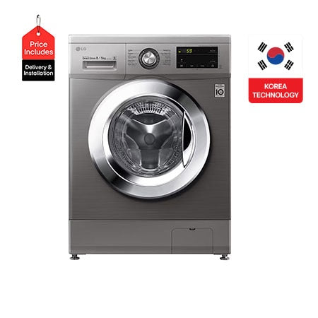 LG Washing Machine Full Automatic 8 Kgs , F4J3TMG5P - ًSilver