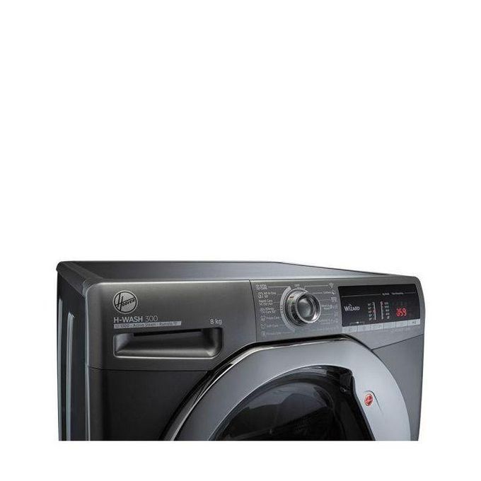 Hoover غسالة أوتوماتيكية بالكامل، 8 كجم، فضي، H3WS383TAC3R-ELA
