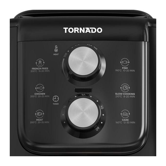 TORNADO  Air Fryer 1550 Watt 4 Liter Manual Control Black x Silver THF-1554M-XL-BS
