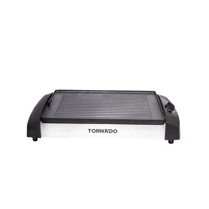 TORNADO  Electric Grill 1500 Watt, Adjustable Temperature, Easy To Clean, Black x Stainless TCS-1500