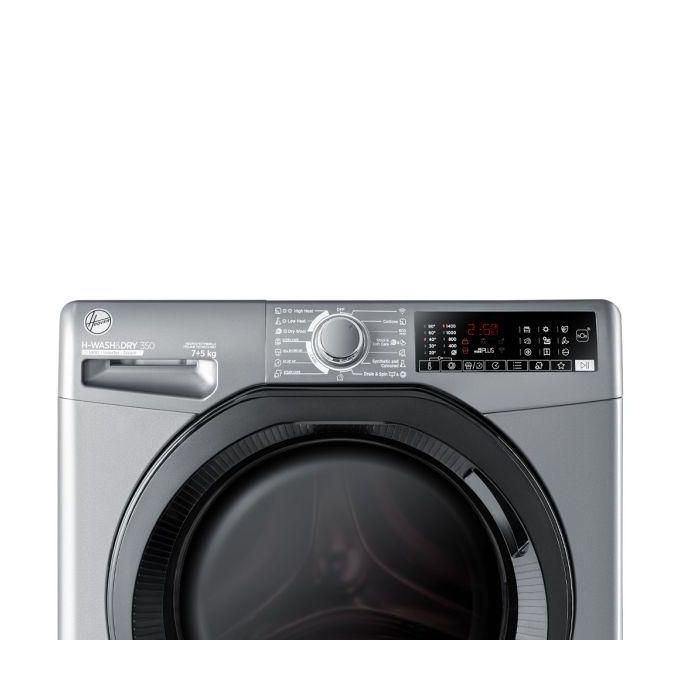 Hoover  Washing Machine Fully Automatic 7Kg With 5 Kg Dryer Inverter-1400 RPM- Steam Function- WIFI- KG Mode- Active Wash- Rapid Wash- Drum Clean- ItalianTechnology- Silver H3DPS4756TMBRELA
