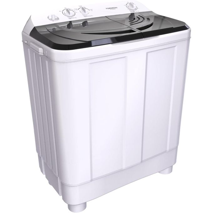 TORNADO Washing Machine Half Automatic 7 Kg, 2 Motors, Black TWH-Z07DNE-W(BK)