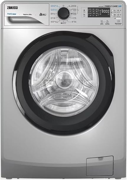 TC4 - ZWF7240SB5 غسالة ملابس زانوسي اوتوماتيك بيرلا ماكس 7 كيلو ديجيتال 1200 لفة بخار فضي باب اسود