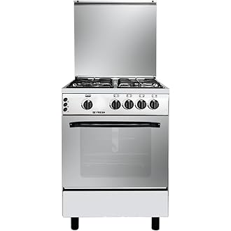 Tecnogas Rostic Gas Cooker, 4 Burners, Silver, 60 cm - 2450/9