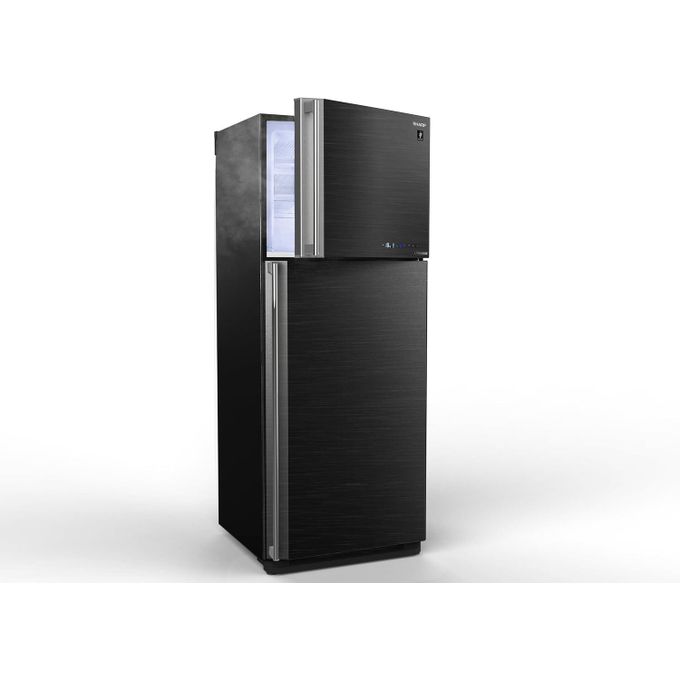 Sharp SJ-GV58A(BK) Refrigerator Inverter with 2 Glass Black Door and Plasma Cluster - 450 Liters