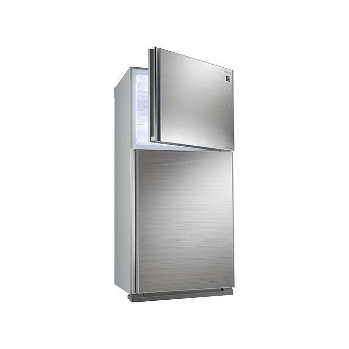 Sharp  Refrigerator Capacity 396 Liter NoFrost, Inverter, Digital, Plasmacluster, Ag+NanoDeodorizer, Hybrid Cooling System, Tropical, ABS Material, Silver Glass (10Years Full Free Warrany) SJ-GV48G-SL