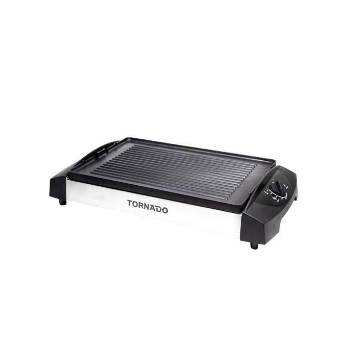 TORNADO  Electric Grill 1500 Watt, Adjustable Temperature, Easy To Clean, Black x Stainless TCS-1500