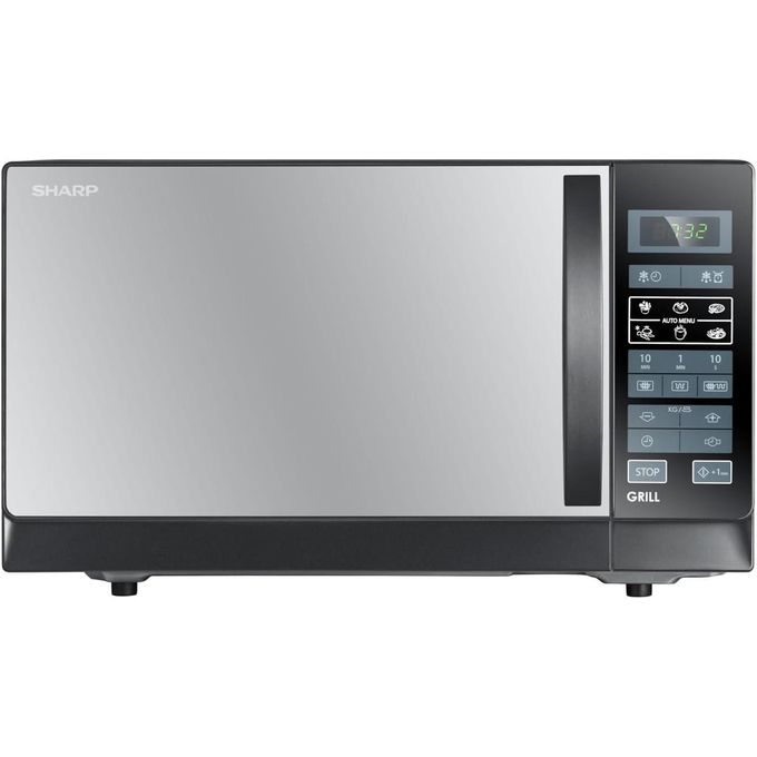 Sharp ميكروويف شواية بسعة 25 لتر - قدرة 900 واط - مزود بـ 6 قوائم طهي، أسود، موديل R-750MR(K)