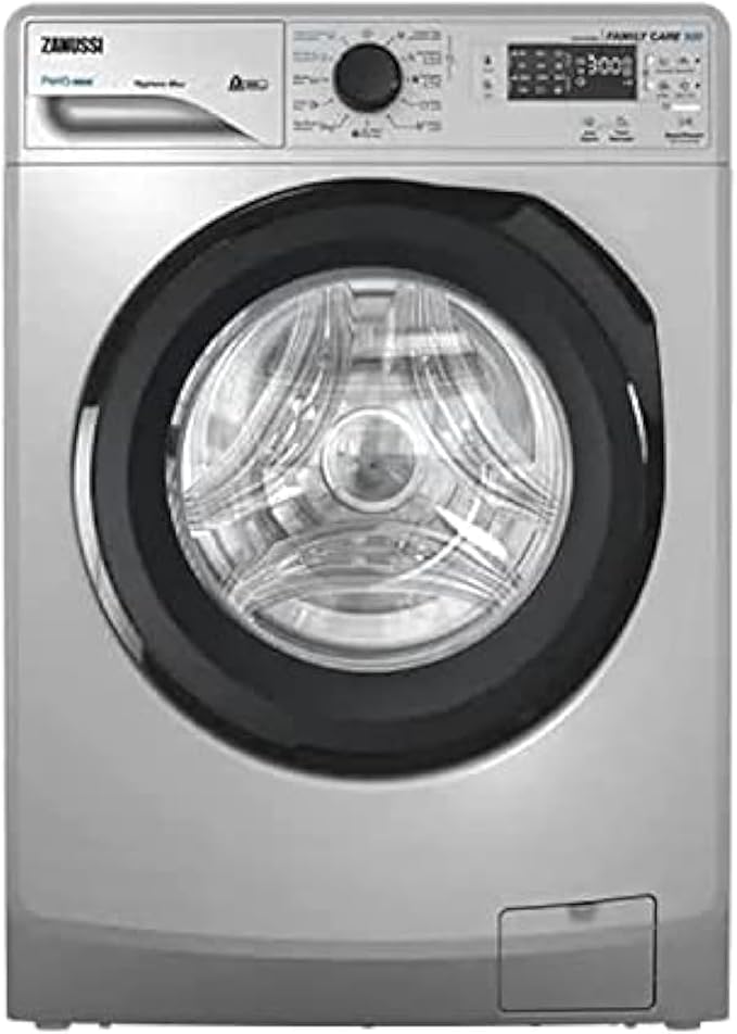 TC4 - ZWF7240SB5 غسالة ملابس زانوسي اوتوماتيك بيرلا ماكس 7 كيلو ديجيتال 1200 لفة بخار فضي باب اسود