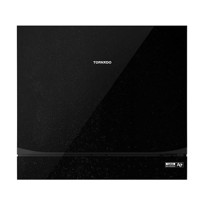 TORNADO  Refrigerator 396 L Inverter No Frost, Ag+ Nano Deodorizer Filter, ABS Anti-Bacterial, Hybrid Cooling System, Tropical Compressor Black (10 Years Full Free Warranty) RF-480TV-BK