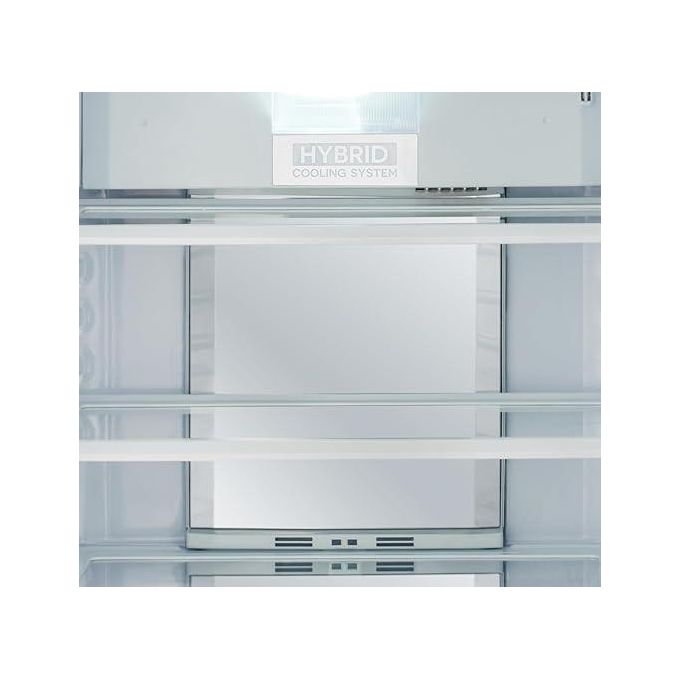 Sharp  Refrigerator Capacity 396 Liter NoFrost, Inverter, Digital, Plasmacluster, Ag+NanoDeodorizer, Hybrid Cooling System, Tropical, ABS Material, Silver Glass (10Years Full Free Warrany) SJ-GV48G-SL