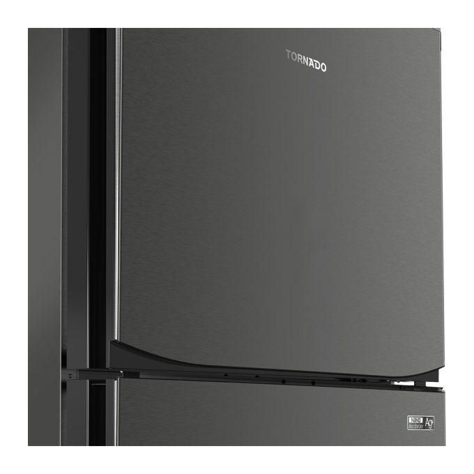 TORNADO Refrigerator 450 L No Frost, Ag+ Nano Deodorizer Filter, Hybrid Cooling System, Tropical, Dark Stainless (10 Years Full Free Warranty) RF-580T-DST