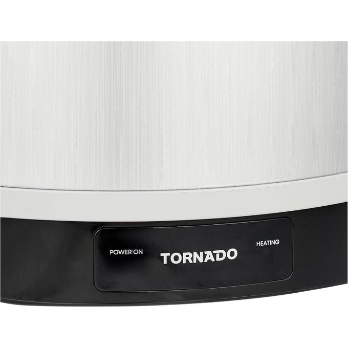 TORNADO سخان مياه كهربائي 30 لتر مينا مصباح LED فضي TEEE-30MS