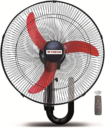 Fresh Wall Fans 20 inch , 3 Blades With Remote Control , GWFR-20 - Black&Red