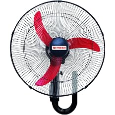 Fresh Wall Fans 20 inch , 3 Blades Without Remote Control , GWFP-20 - Black&Red
